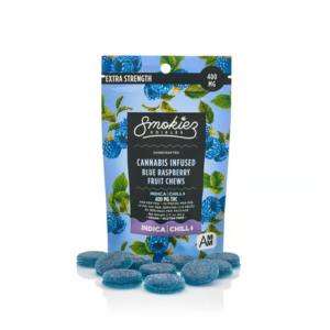 smokiez edibles blue raspberry indica fruit chews 400mg.png