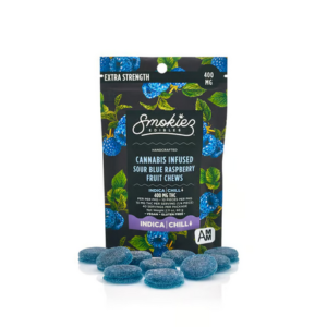 smokiez sour blue raspberry indica fruit chews 400mg.png