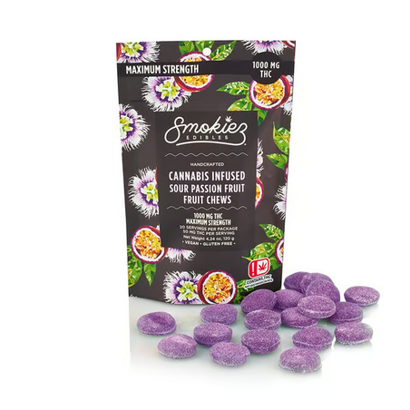 smokiez sour passion fruit hybrid fruit chews 1000mg.png smokiez gummies sour passion fruit hybrid fruit chews 1000mg.png