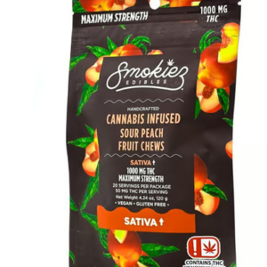 smokiez edibles sour peach sativa fruit chews 1000mg.png