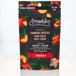 smokiez sour peach sativa fruit chews 250mg.png